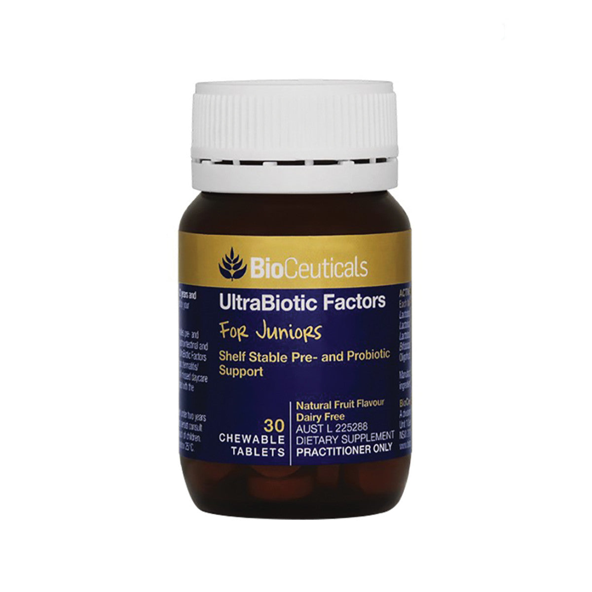 image of BioCeuticals UltraBiotic Factors for Juniors Chewable 30t on white background 