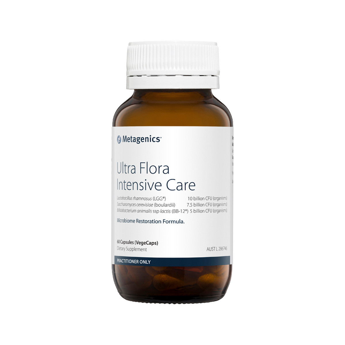 image of Metagenics Ultra Flora Intensive Care 60c on white background