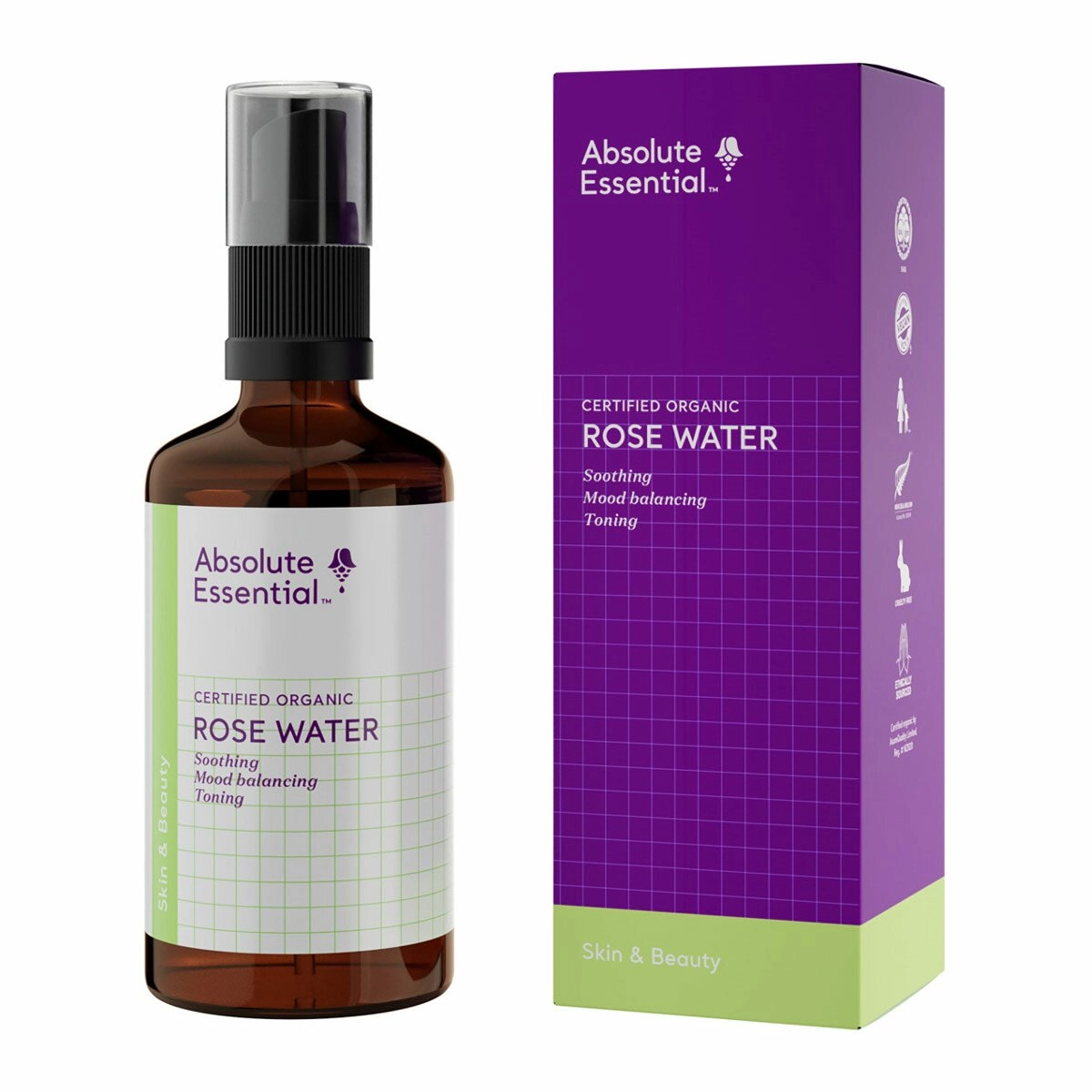 image of Absolute Essential Rose Floral Water 100ml on white background 