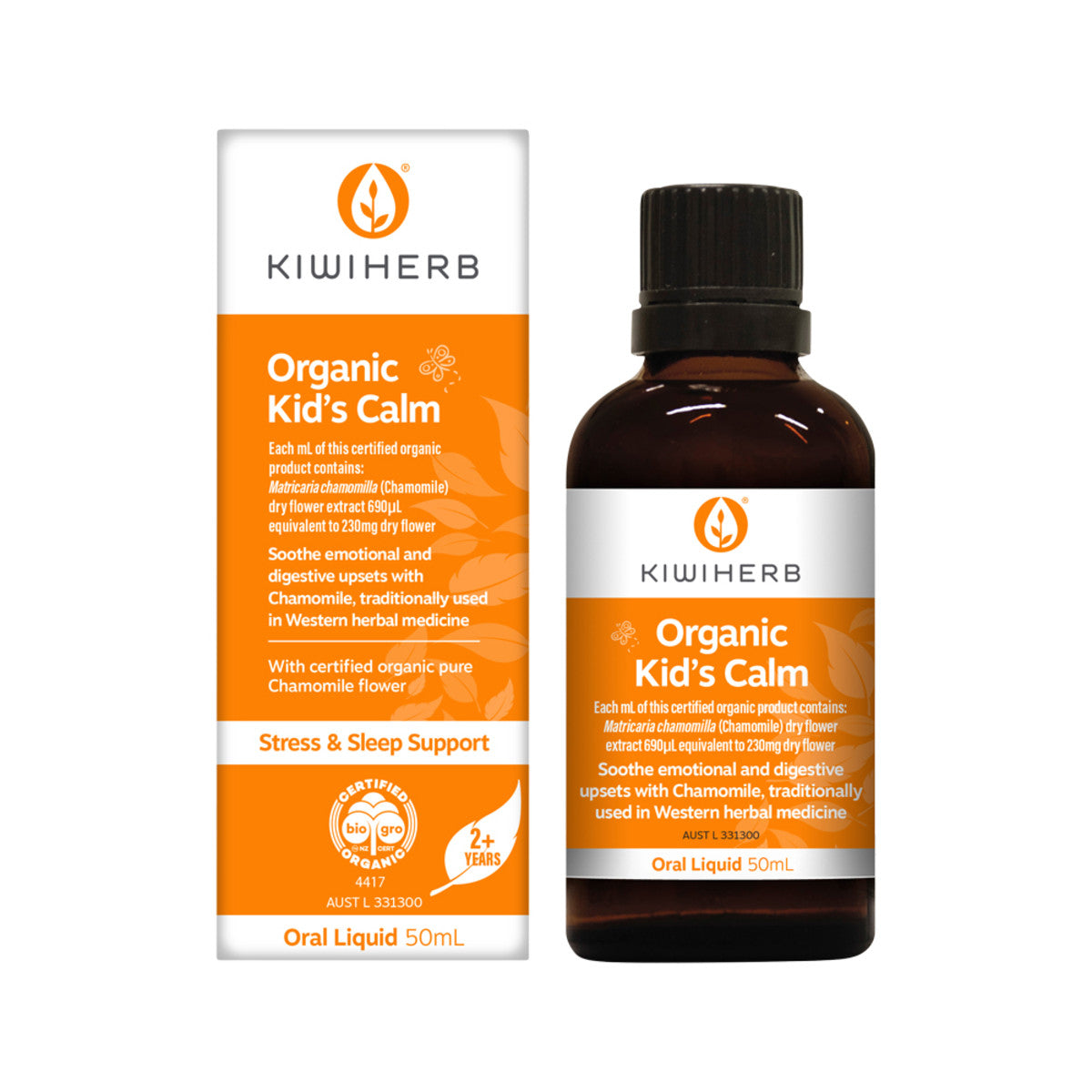image of Kiwiherb Organic Kid's Calm Oral Liquid 50ml on white background 