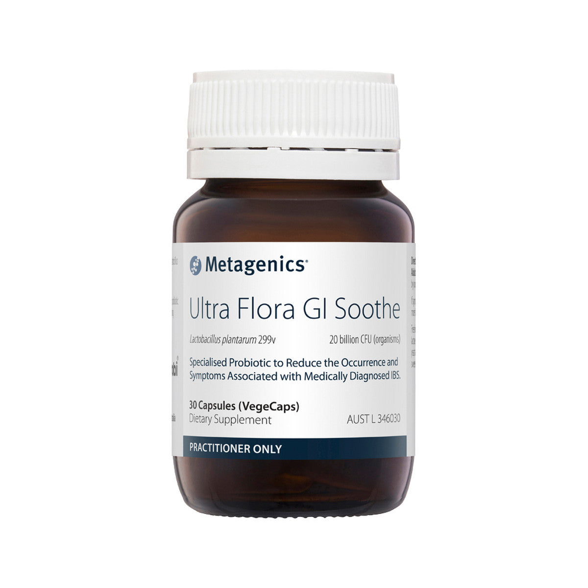 image of Metagenics Ultra Flora GI Soothe 30vc on white background