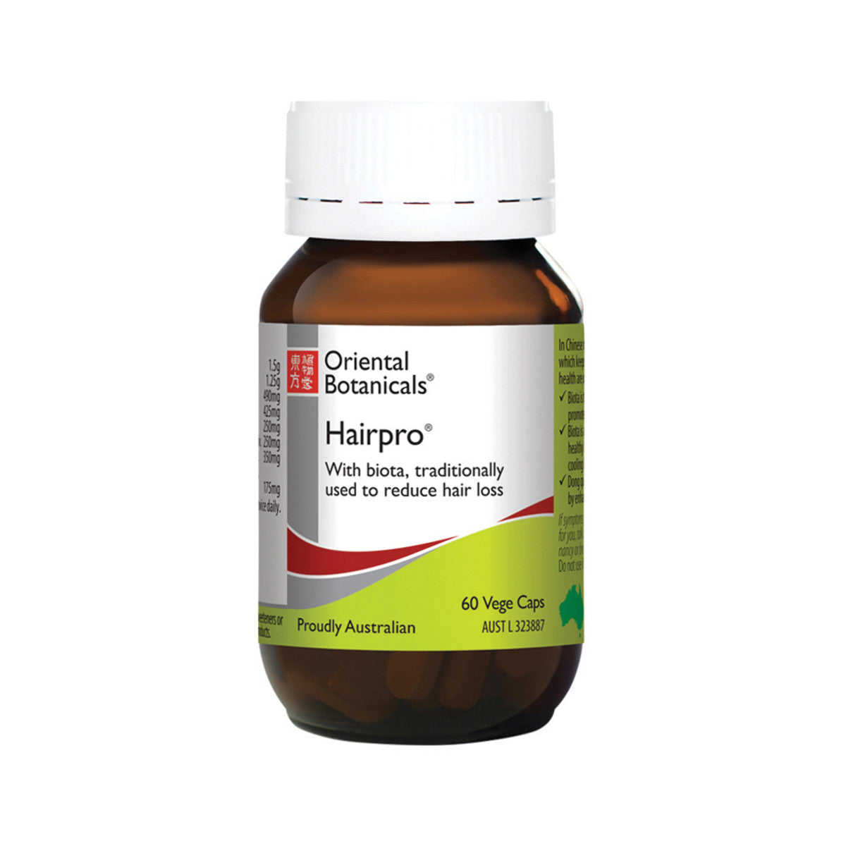 image of Oriental Botanicals Hairpro 60vc on white background 