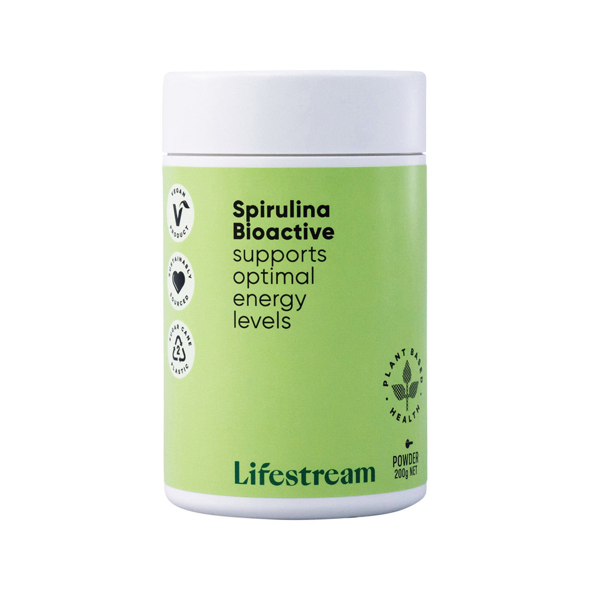 image of Lifestream Spirulina Bioactive Powder 200g on white background