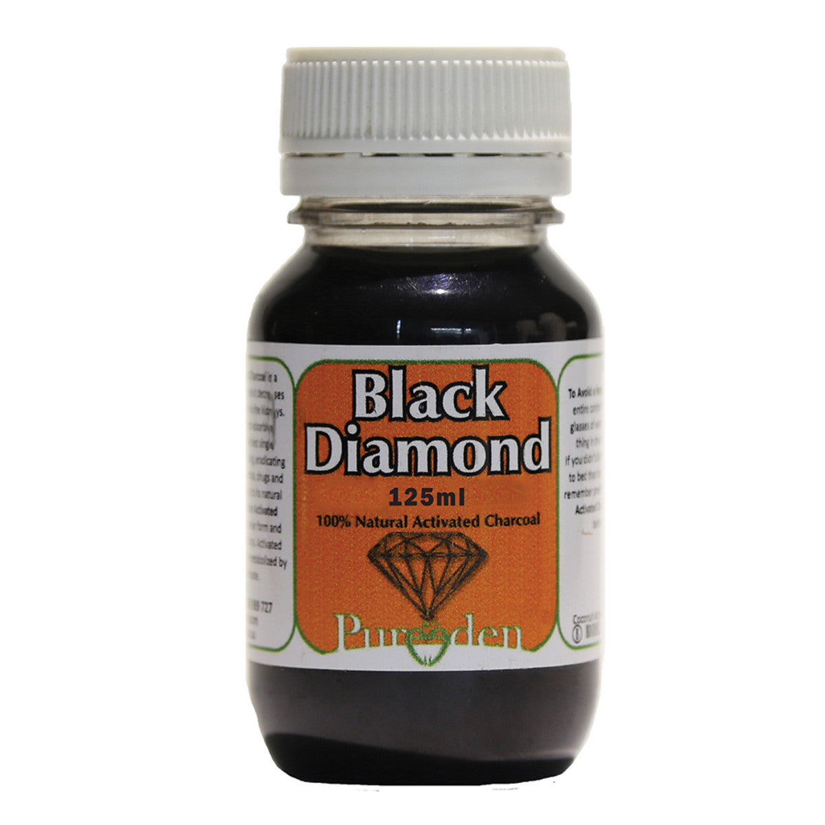 image of Pure Eden Black Diamond (Activated Charcoal) 125ml on white background