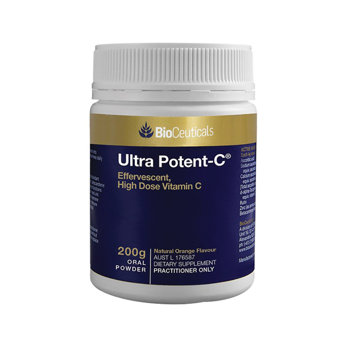 image of BioCeuticals Ultra Potent-C 200g on white background 