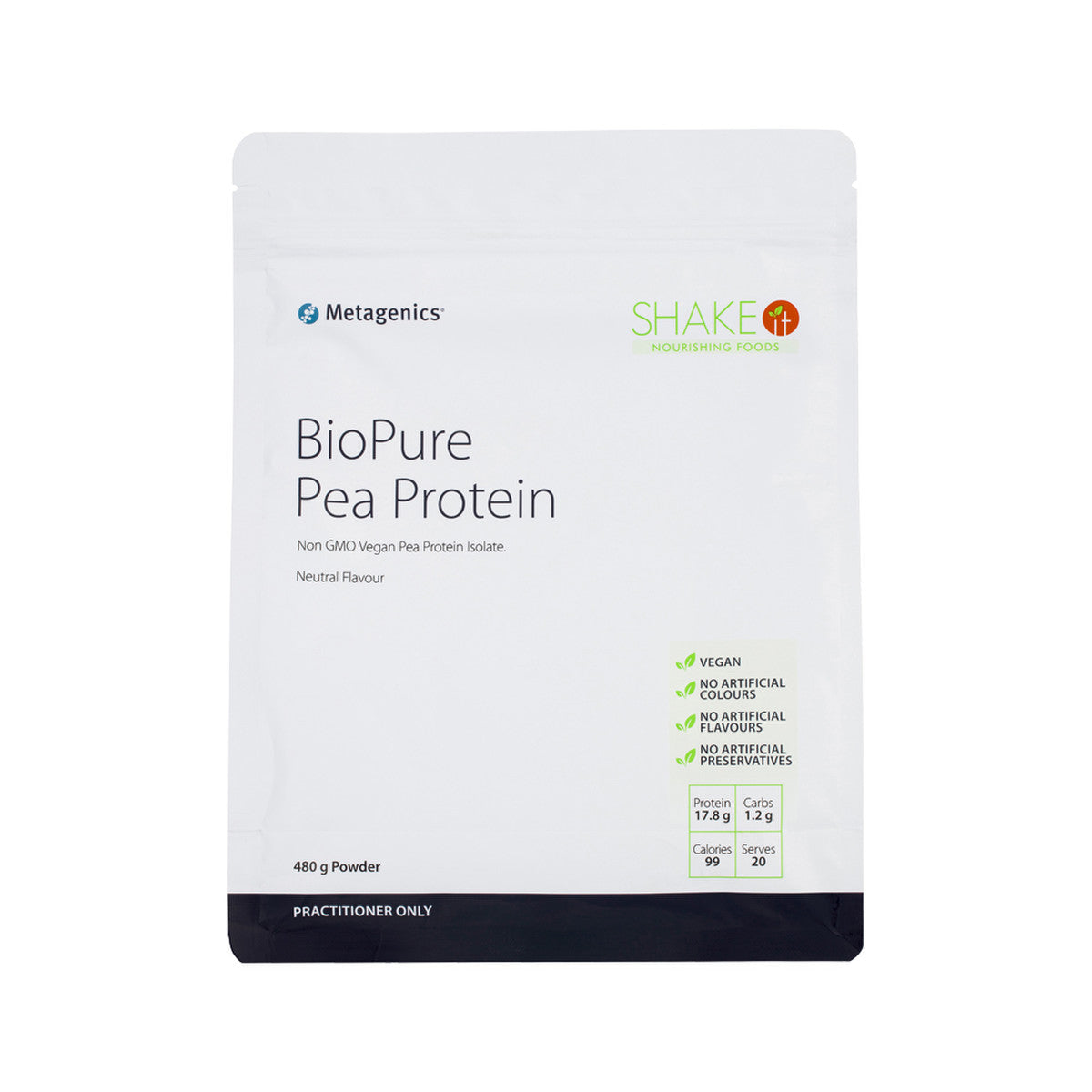 image of Metagenics BioPure Pea Protein 480g on white background