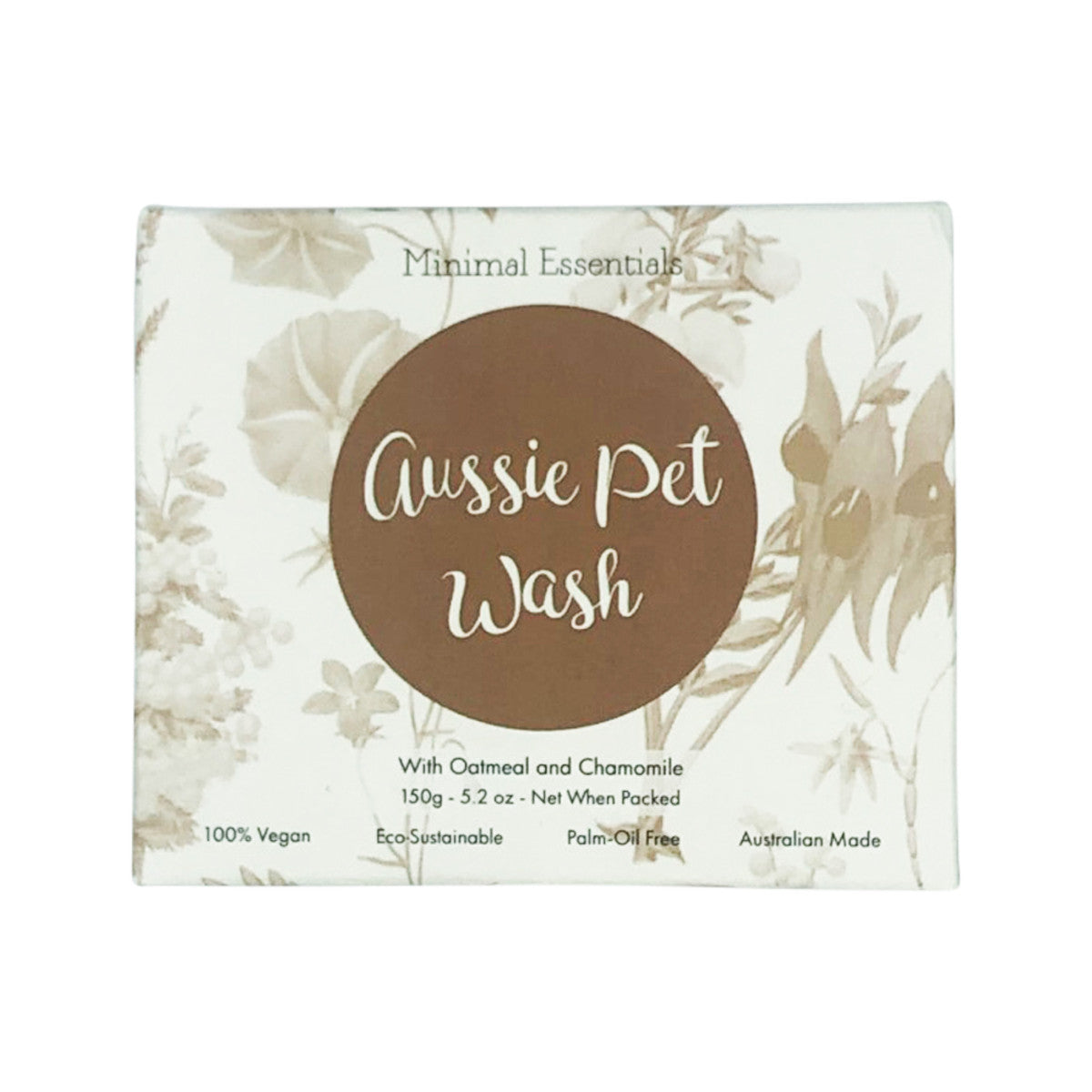 image of Minimal Essentials Aussie Pet Wash Bar with Oatmeal & Chamomile 150g on white background