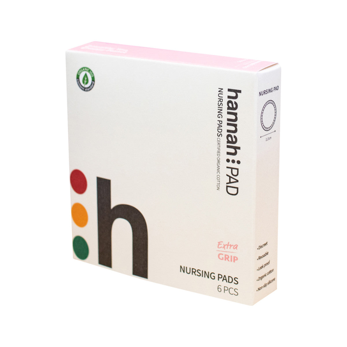 image of Hannah Nursing Pads Organic Cotton x 6 Pack on white background 