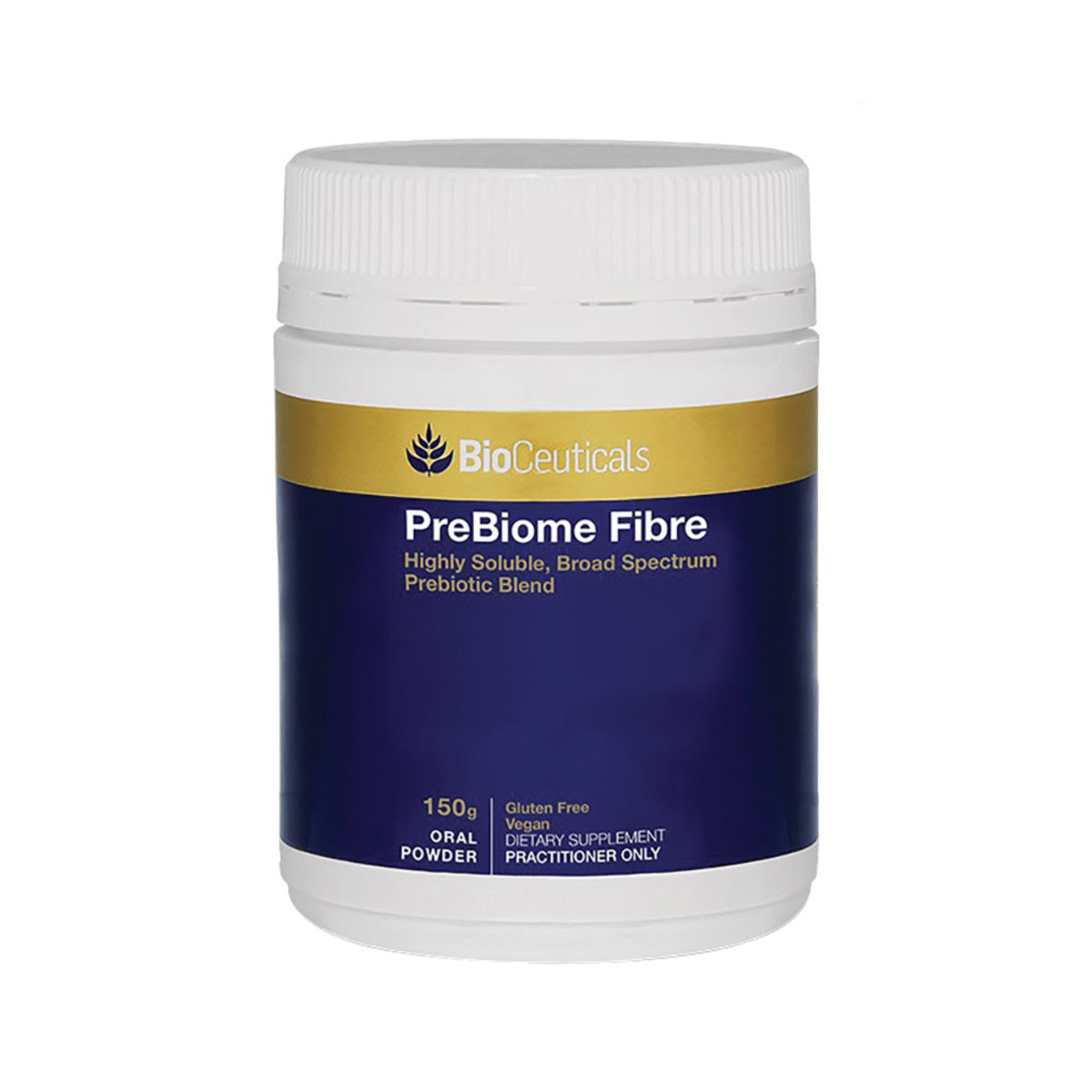 image of BioCeuticals PreBiome Fibre 150g on white background 