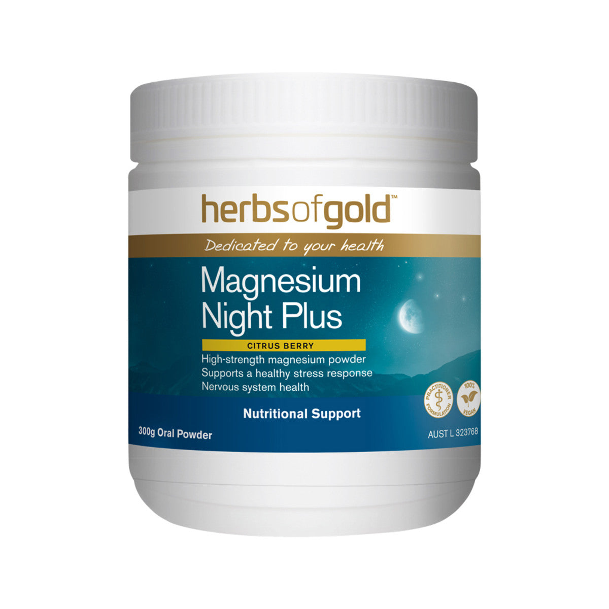 image of Herbs of Gold Magnesium Night Plus 300g on white background 