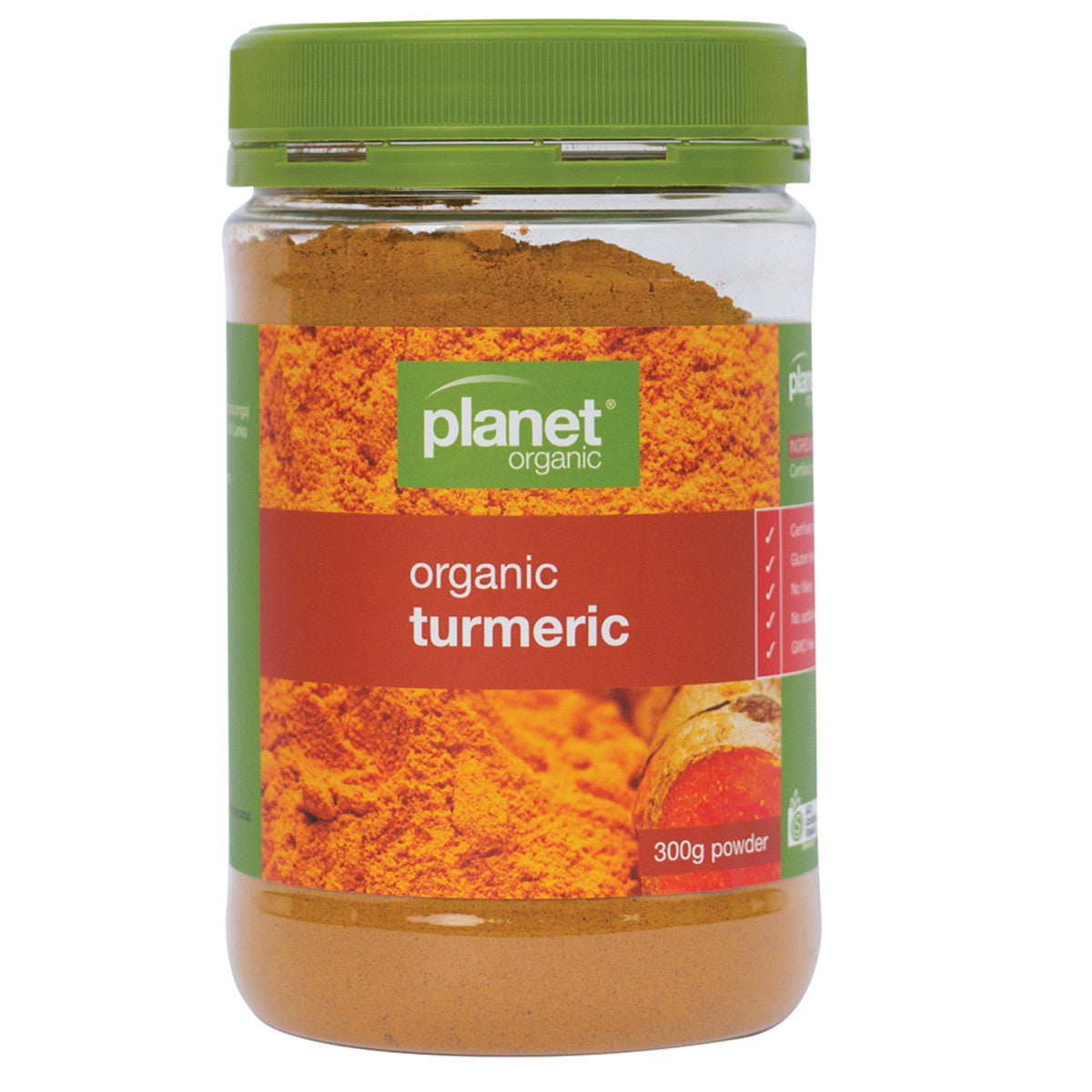 image of Planet Organic Organic Turmeric Jar 300g on white background