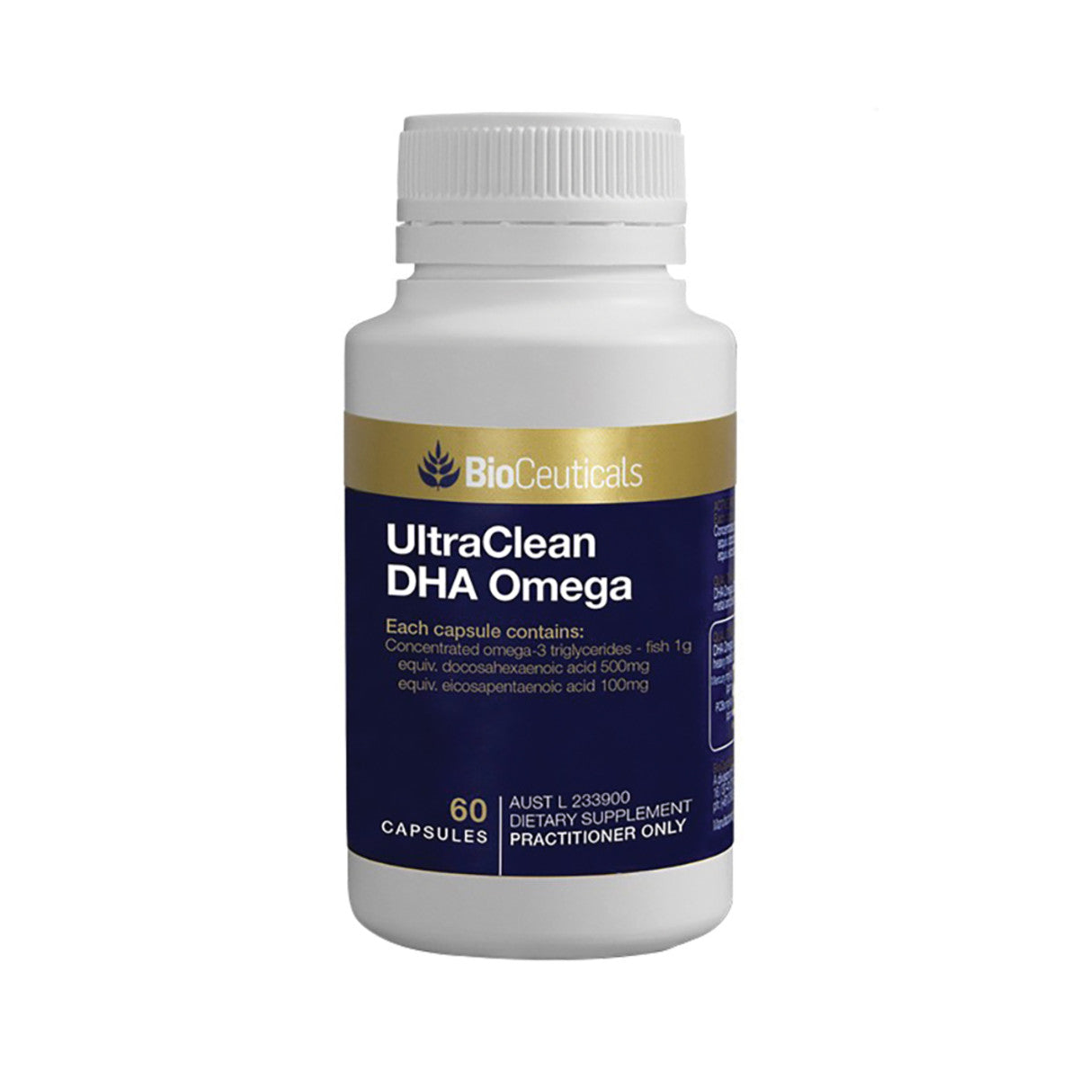 image of BioCeuticals UltraClean DHA Omega 60c on white background 