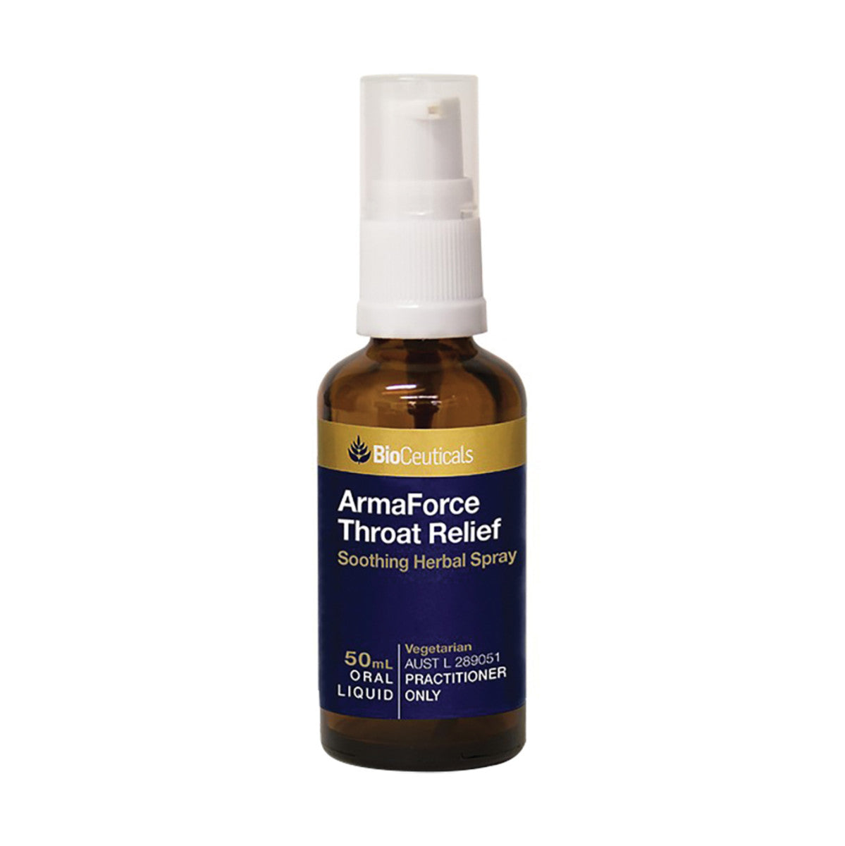 Image of BioCeuticals ArmaForce Throat Relief Spray 50ml on white background