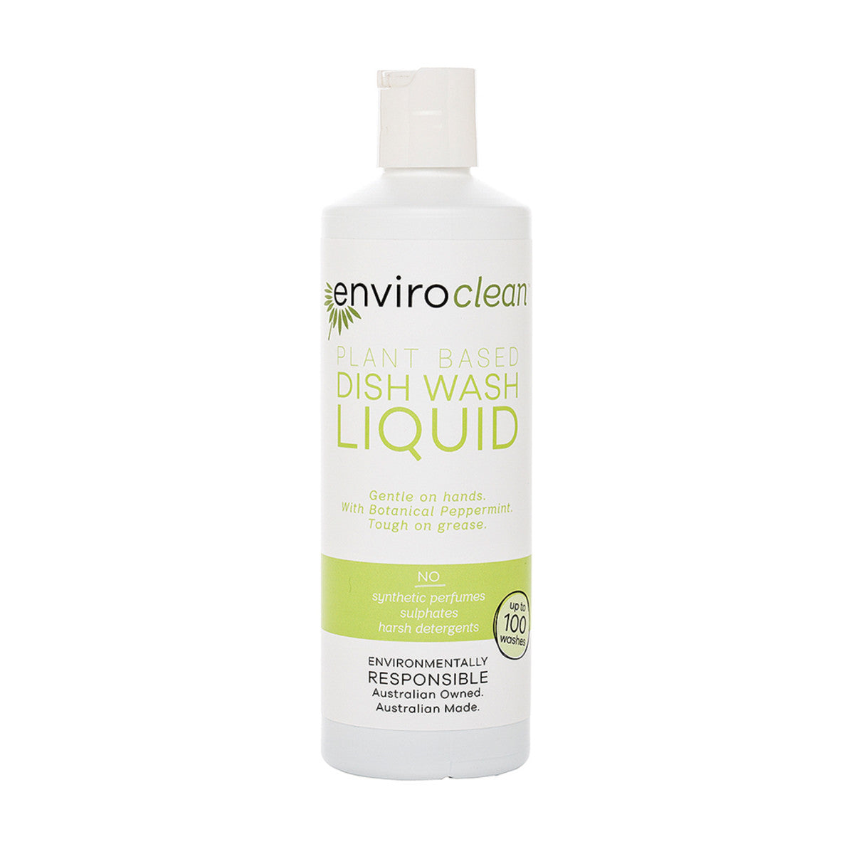 image of EnviroClean Plant Based Dish Wash Liquid (botanical peppermint) Liquid 500ml on white background