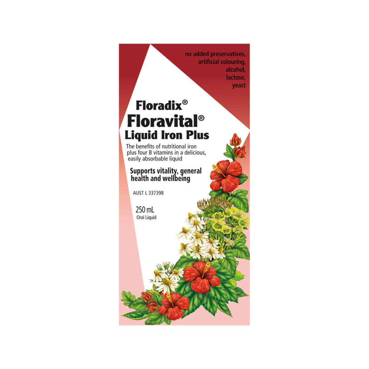 image of Floradix Floravital Liquid Iron Plus Oral Liquid 250ml on white background 