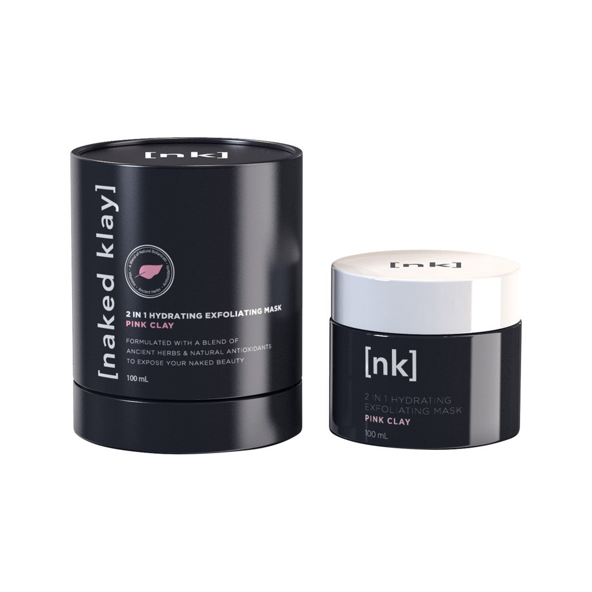 image of Naked Klay 2 In 1 Hydrating Exfoliating Mask Pink Clay 100ml on white background