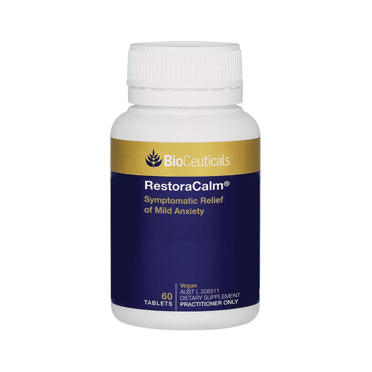 image of BioCeuticals RestoraCalm 60t on white background 