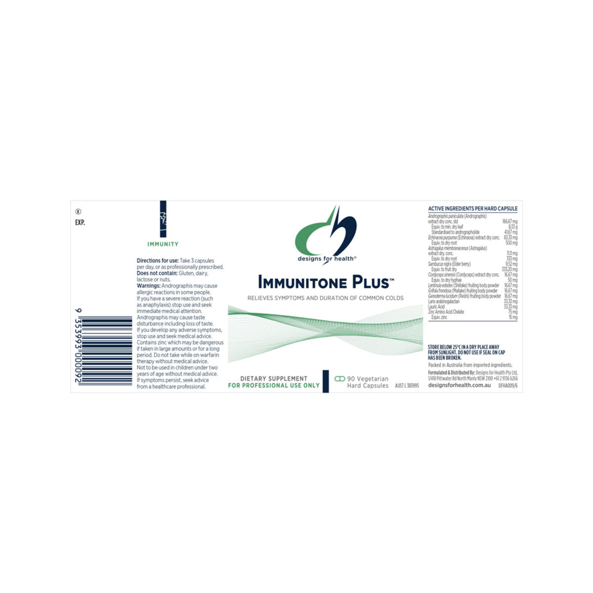 image of Designs For Health Immunitone Plus 90vc with a white background