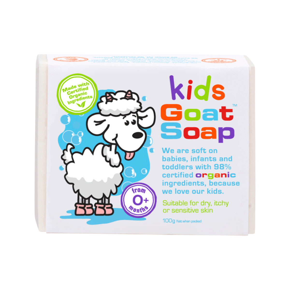 image of Goat Range Goat Soap Kids Organic 100g on white background