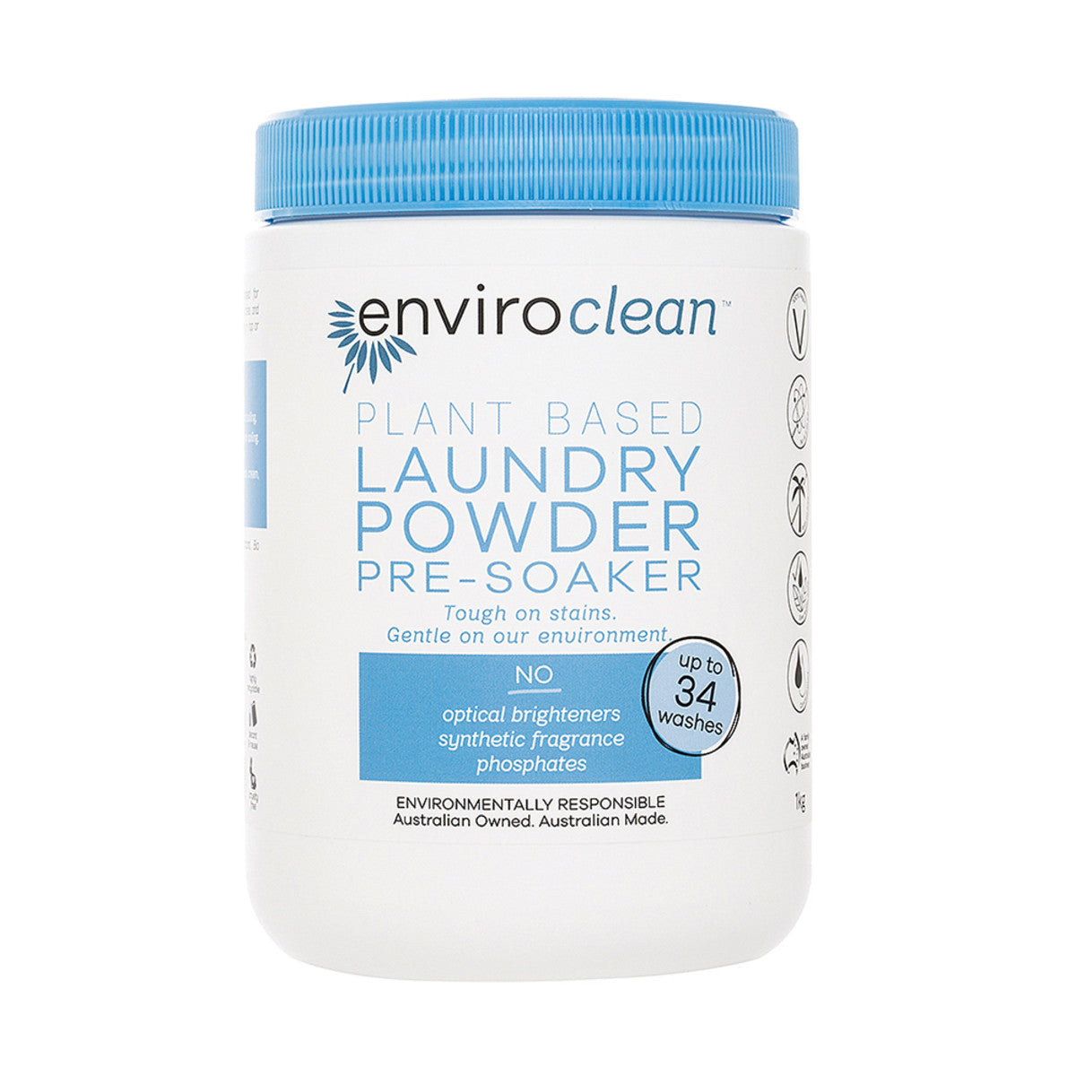image of EnviroClean Plant Based Laundry Powder Pre-Soaker 1kg on white background