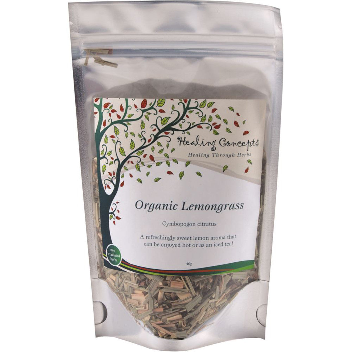 image of Healing Concepts Organic Lemongrass Tea 40g on white background 