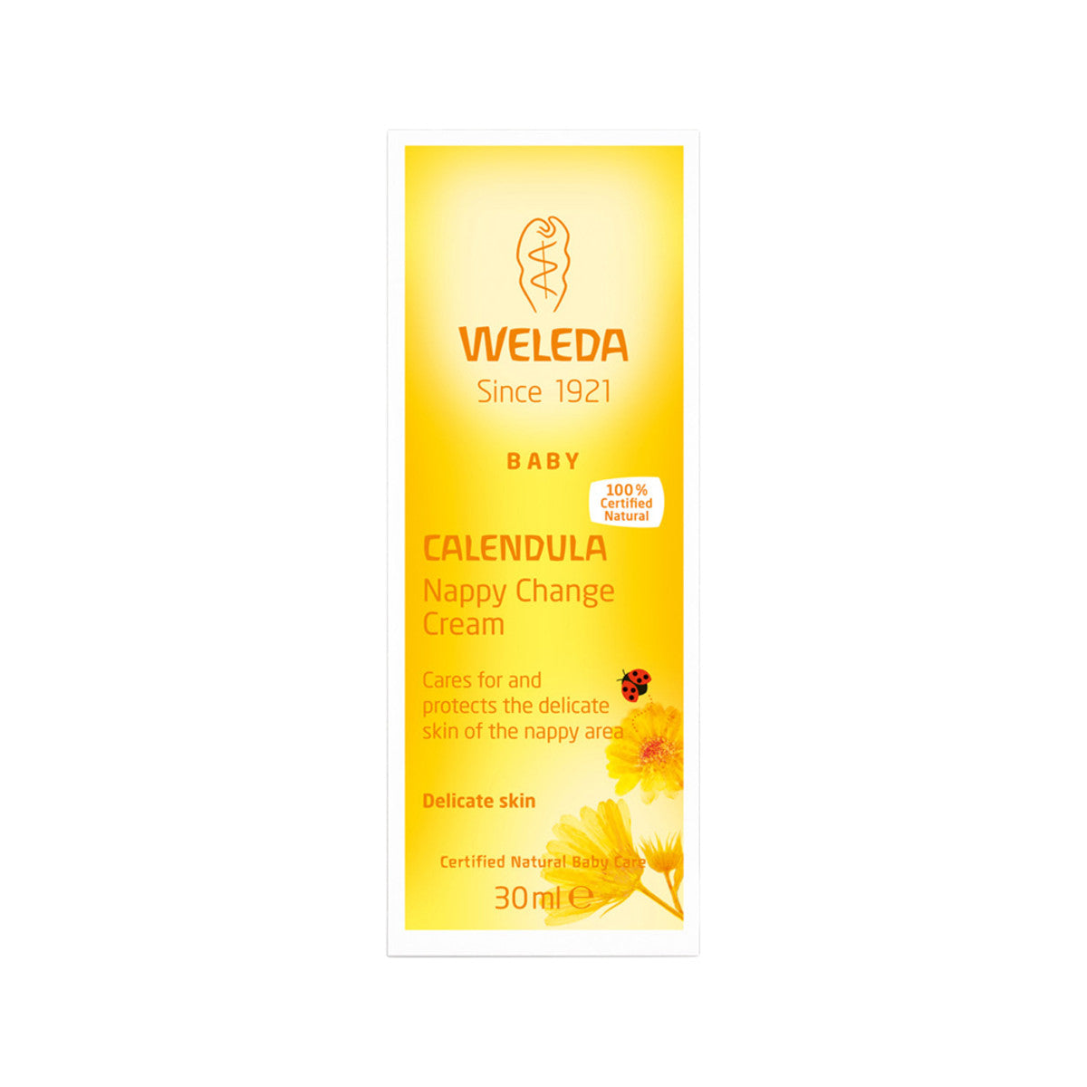 image of Weleda Baby Nappy Change Cream Calendula 30ml on white backgrouind