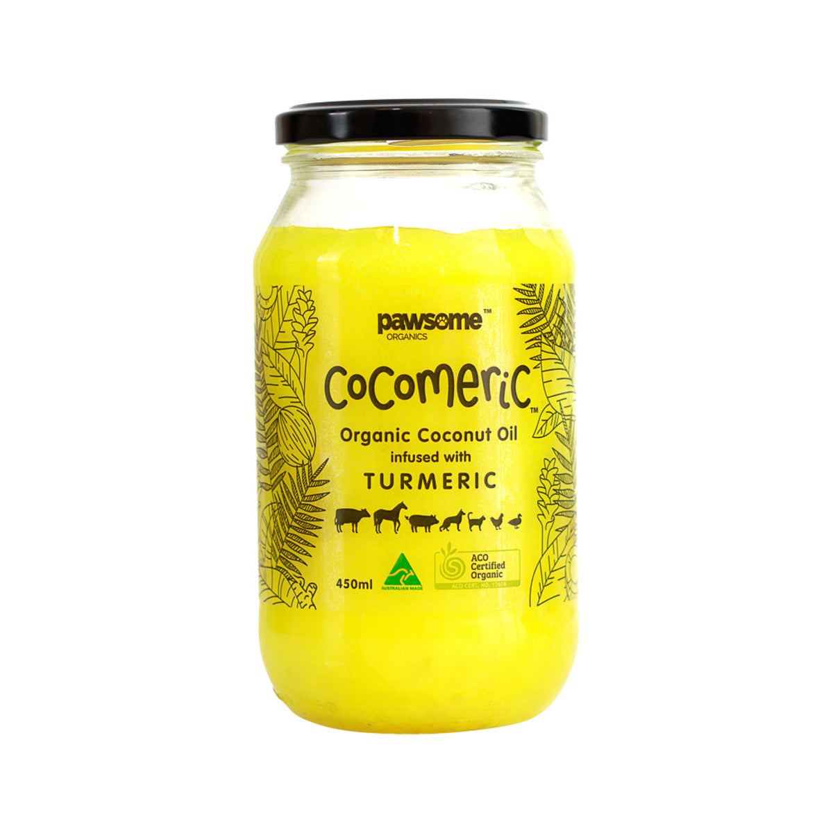 image of Pawsome Organics Cocomeric 450ml on white background 