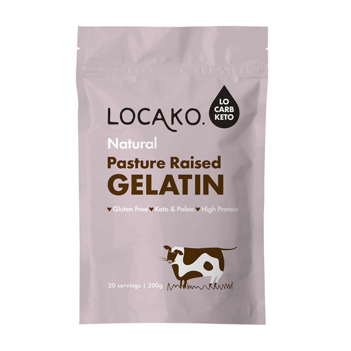 image of Locako Gelatin Pasture Raised Natural 200g on white background 