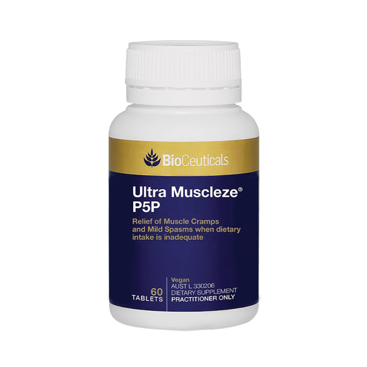image of BioCeuticals Ultra Muscleze P5P 60t on white background 