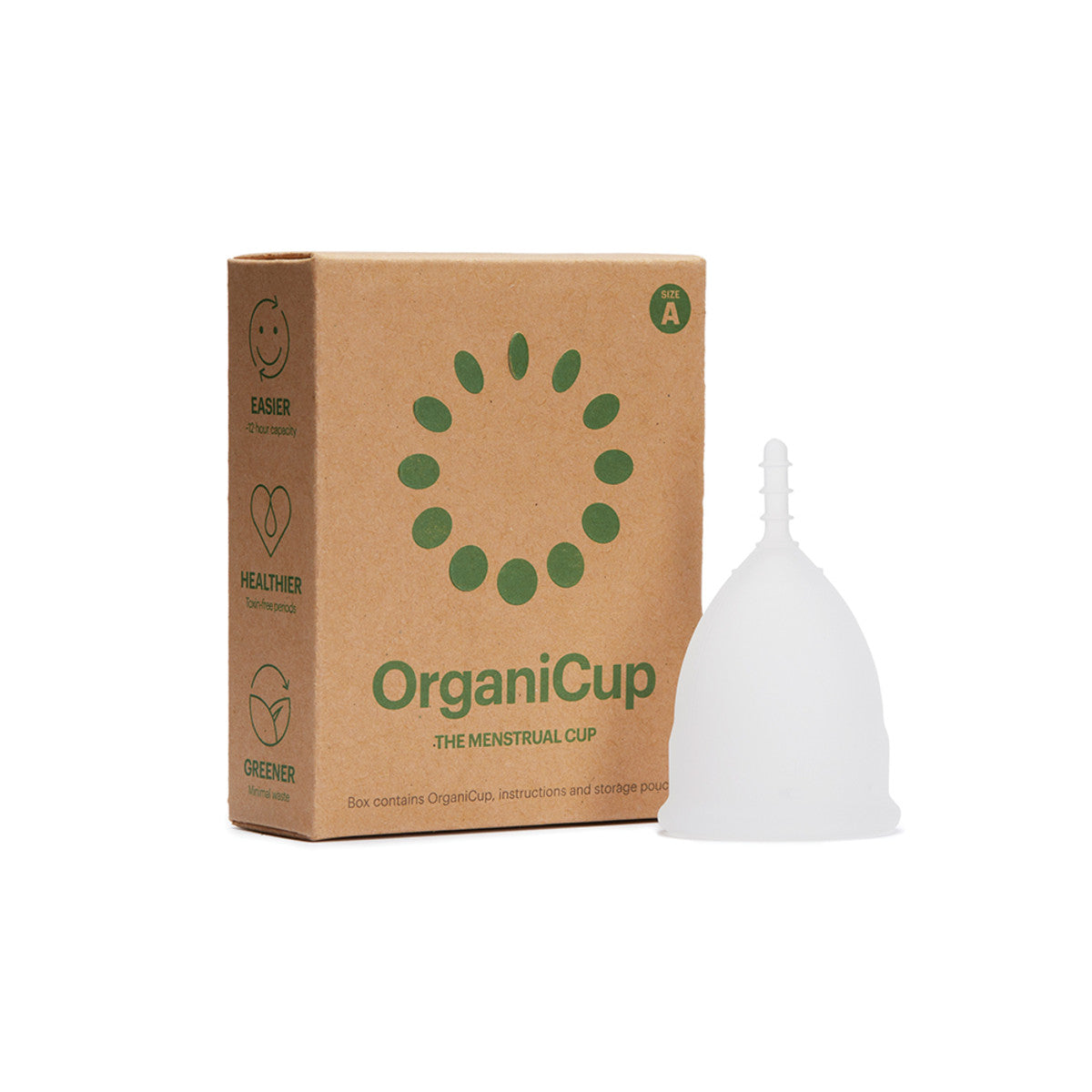 image of OrganiCup Menstrual Cup Size A on white background 