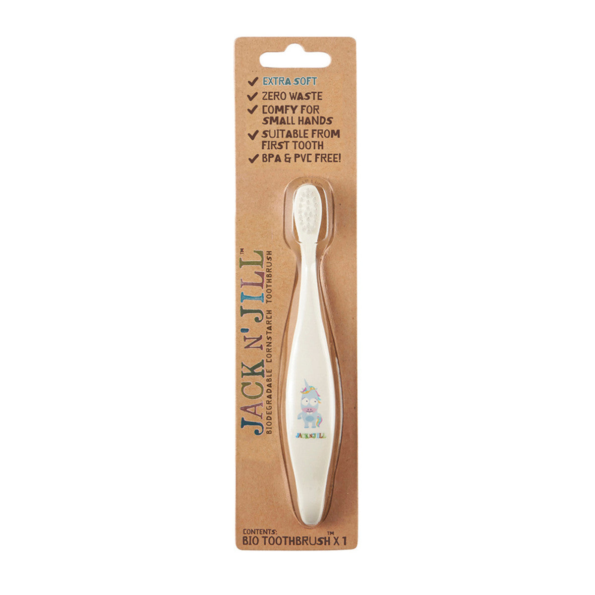 image of Jack N' Jill Bio Toothbrush Unicorn on white background 