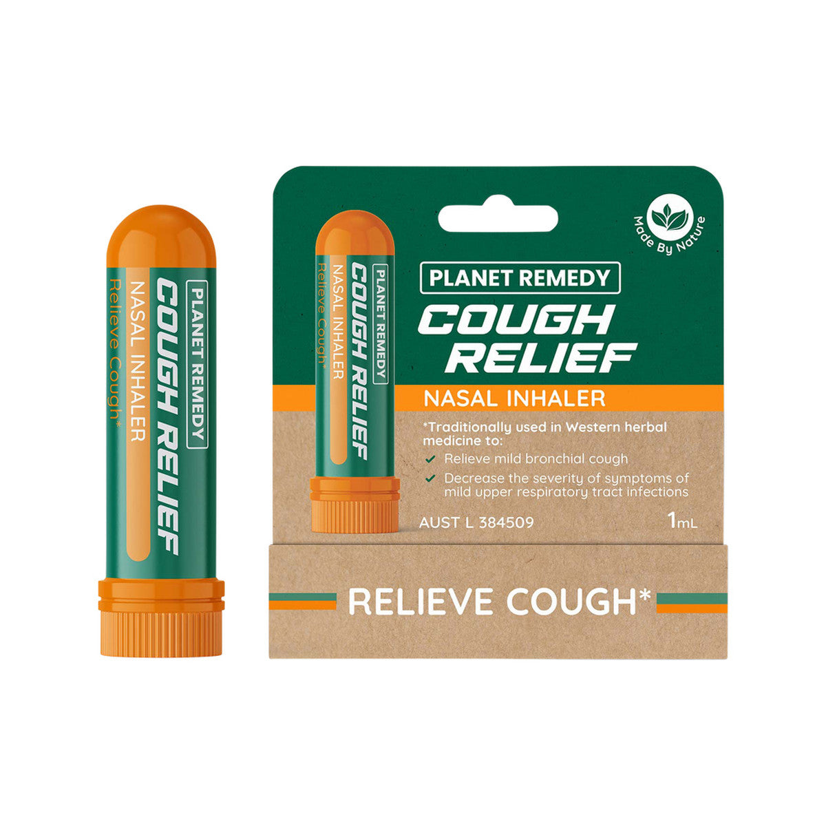 image of Planet Remedy Cough Relief Nasal Inhaler 1ml on white background